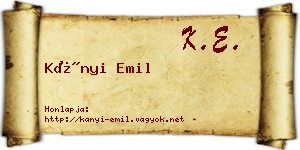 Kányi Emil névjegykártya