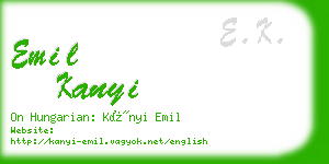 emil kanyi business card
